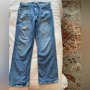 High rise straight leg denim